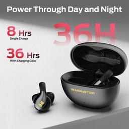 سماعات مونستر AC225 لاسلكية بتصميم مفتوح للأذن – أسود Monster AC225 Open-Ear Wireless Earbuds – Black