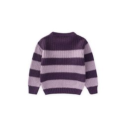كنزة صوفية مخططة للأطفال من 2-8 سنوات - بنفسجي Children's Striped Knit Sweater 2-8 Years - Purple