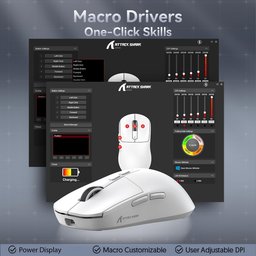 ماوس ألعاب أتاك شارك X6 فائق الخفة مع قاعدة شحن مغناطيسية وإضاءة RGB ATTACK SHARK X6 Tri-Mode Wireless Gaming Mouse with Magnetic Charging Dock