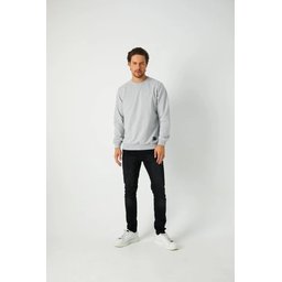 سويت شيرت رجالي رمادي بسيك بياقة دائرية من ميتاليك Mmetalic Men's Grey Basic Crew Neck Sweatshirt