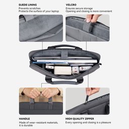 حقيبة لابتوب من بوو من البوليستر المقاوم للماء مقاس 15.6 بوصة مع حزام حقيبة السفر BWOO 15.6" Waterproof Polyester Multi-Compartment Laptop Shoulder Bag