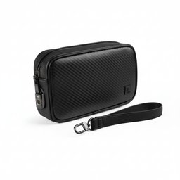 حقيبة يد ذكية بقفل بصمة الإصبع من WIWU Master Carbon لون أسود فاخر مقاوم للماء WIWU MASTER CARBON FINGERPRINT LOCK POUCH