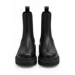 حذاء تشيلسي نسائي Muggo LUNERA بكعب سميك وجوانب مطاطية - أسود Muggo LUNERA Women's Chunky Sole Chelsea Boots with Elastic Sides - Black