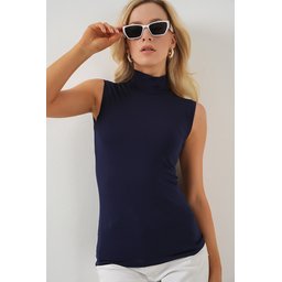 بودي نسائي بدون أكمام 4348 - كحلي Women's Sleeveless Bodysuit 4348 - Navy Blue