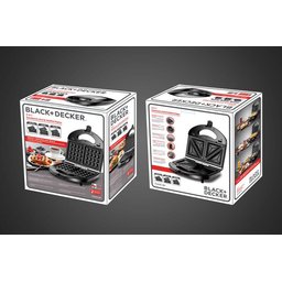جهاز تحضير الساندويش من بلاك+ديكر TS2130-B5 Black&Decker TS2130-B5 2Slice Sandwich Maker 3 in 1