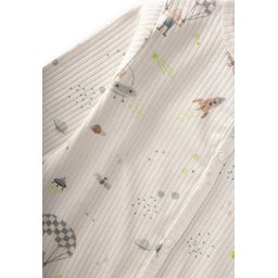 تولوم أطفال بتصميم منقوش مع قفازات مدمجة وأقدام مغلقة - 0-9 أشهر - لون إكرو Footed Patterned Baby Romper with Integrated Mittens - 0-9 Months - Ecru