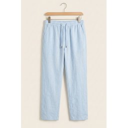 بنطال كتان رجالي مريح 30118 - أزرق Men's Comfortable Linen Trousers 30118 - Blue