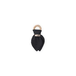عضاضة أسنان قماش الموسلين والخشب الطبيعي - ANTRASİT Muslin Fabric and Natural Wood Teether - ANTRASİT