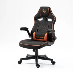 كرسي ألعاب بورودو جيمينج مريح وقابل للتعديل (باللون الأسود والبرتقالي) Porodo Gaming Chair with Fabric Covered Cushion and Class 3 Gas Lift