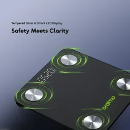 ميزان Oraimo FitScale الذكي لقياس الوزن ونسبة الدهون في الجسم بشاشة LED – أسود oraimo FitScale Smart LED Body Fat Scale - Black
