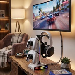 ستاند ديدسكول RGB متعدد الوظائف لليدات والسماعة DEADSKULL RGB Multifunctional Headset & Dual Controller Stand