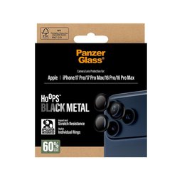 واقي عدسات الكاميرا بحلقات سوداء للاي فون 17 برو واي فون 17 برو ماكس Black Lens Protector - Rings