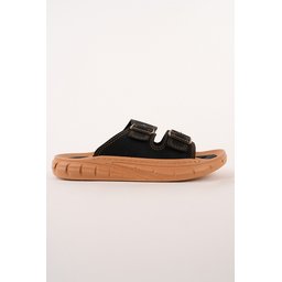 Muggo AUGUSTA شبشب رجالي يومي أسود قابل للتعديل بإبزيم مزدوج Muggo AUGUSTA Men's Adjustable Double Buckle Casual Slippers - Black