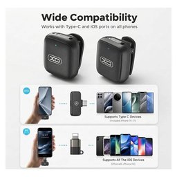 مايكروفونات XO MC17 لاسلكية مزدوجة من نوع لافالير XO MC17 Dual Mic Wireless Lavalier Microphones