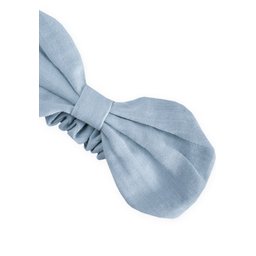 ربطة رأس موسلين مرنة بفيونكة - أزرق فاتح Muslin Elastic Bow Headband - Light Blue