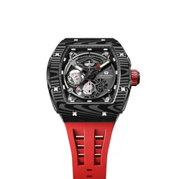 ساعة رجالية تسار بومبا أوتوماتيك ٤٤٫٦ ملم بحزام مطاطي أسود وقرص هيكلي Tsar Bomba Automatic Black FKM Rubber Strap Men's Watch TB8210CFⅡ-01