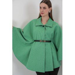 بونشو نسائي كاشيه بحزام 9170 - أخضر Women's Belted Cachet Poncho 9170 - Green