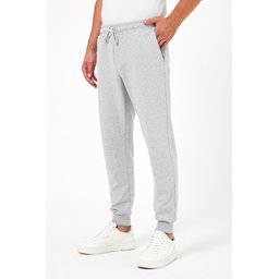 طقم بنطال رياضي رجالي 2 قطعة جوغر سميك بخصر عادي وجيب خلفي - رمادي وأزرق كحلي Men's 2-Piece Thick Jogger Sweatpants Set - Regular Fit, Back Pocket, Cuffed Hem - Grey & Navy