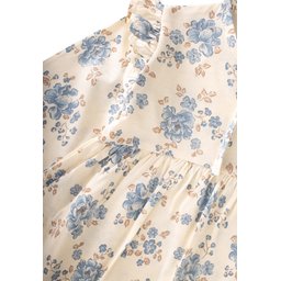 فستان بناتي موسمي بنقشة زهور زرقاء 1-7 سنوات Girls' Seasonal Dress with Blue Floral Pattern 1-7 Years