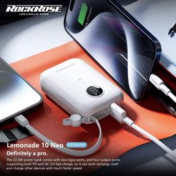 RR 10000 مللي أمبير 20 واط PD & 22.5 واط سريع شحن باور بانك RR 10000mAh 20W PD&22.5W Quick Charge Power Bank white