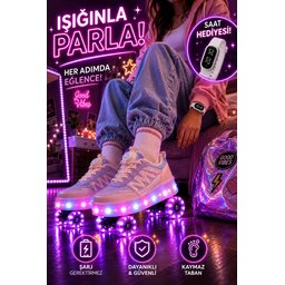Muggo SKY حذاء رياضي أطفال بعجلات وإضاءة LED - بودرة Muggo SKY Kids' Light-Up Roller Skate Sneaker Shoes - Powder Pink