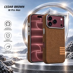 حافظة آيفون 18 برو ماكس من قماش اللينن مع ماك سيف iPhone 18 Pro Max Premium Linen Case with MagSafe