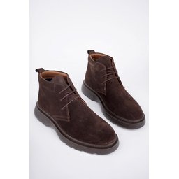 حذاء تشيلسي رجالي Muggo HENRY جلد طبيعي برباط ونعل مريح - بني Muggo HENRY Men's Chelsea Boots - Genuine Leather, Laced, Comfortable Sole - Brown