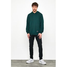 سويتشيرت رجالي بغطاء رأس وجيب كانجارو - أخضر داكن Men's Dark Green Hooded Kangaroo Pocket Sweatshirt