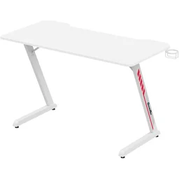 مكتب ألعاب غيمرتك بتصميم Z قياس 120×60 سم مع إضاءة RGB وسطح كربوني – أبيض GamerTek Z Desk 120×60cm Gaming Desk with Lighting and Carbon Fiber Surface (White)