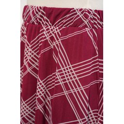 تنورة نسائية مبطنة بنقشة 8075 - خمري داكن Women's Patterned Lined Skirt 8075 - Dark Burgundy