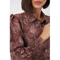 فستان نسائي محتشم بحزام 2589 - بني Women's Belted Modest Dress 2589 - Brown