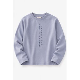 تي شيرت أطفال بأكمام طويلة وشعار - أزرق باستيل (2-10 سنوات) Kids' Long Sleeve Slogan T-Shirt - Pastel Blue (2-10 Years)