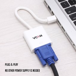 محول VCOM Mini DisplayPort ذكر إلى VGA أنثى بطول 15 سم VCOM Mini DisplayPort Male to VGA Female Adapter 0.15M