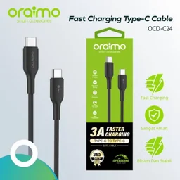 كابل بيانات Oraimo FastLine 2 من C إلى C بقوة 60 واط بطول 1.5 متر Oraimo FastLine 2 Data Cable C TO C 60W 1.5M