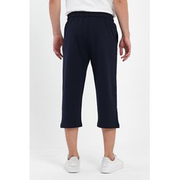شورت برمودا رجالي كابري كحلي بجيوب جانبية وخصر مطاطي قابل للتعديل Men's Navy Bermuda Capri Shorts with Side Pockets and Adjustable Elastic Waist