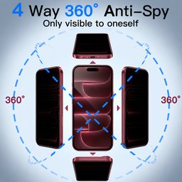 حماية شاشة آيفون 18 برو ماكس - تقنية الخصوصية بـــ 4 اتجاهات iPhone 18 Pro Max 4-Way Privacy Screen Protector