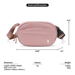 تومتوك - حقيبة خصر SlingBean-T32 سعة 1.5 لتر - وردي Tomtoc SlingBean-T32 Belt Bag 1.5L Pink