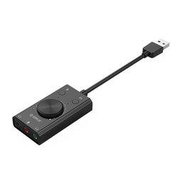 كارت صوت خارجي يو إس بي من أوريكو مع التحكم في الصوت ومنافذ ميكروفون وسماعة ORICO External USB Sound Card Adapter with Volume Control, Mic & Headphone Ports