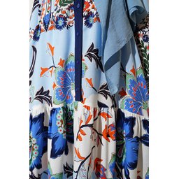فستان محتشم بتصميم أصيل 2423 - أزرق داكن 2423 Authentic Patterned Modest Dress - Dark Blue