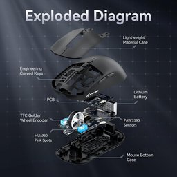 ماوس ألعاب أتاك شارك X6 فائق الخفة مع قاعدة شحن مغناطيسية وإضاءة RGB ATTACK SHARK X6 Tri-Mode Wireless Gaming Mouse with Magnetic Charging Dock
