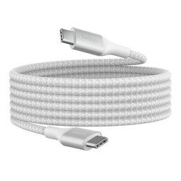 كيبل بوست جارج المضفّر من يو إس بي-سي إلى يو إس بي-سي بطول ٢ متر باللون الأبيض BoostCharge Braided USB-C to USB-C Cable 240W (2m, White)
