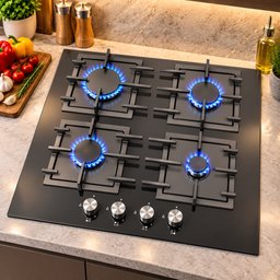 طباخ غاز بلت إن إمبليوم 4 شعلات  60 سم Embleme  Built-in Gas Hob  4 SABAF Italian Burners