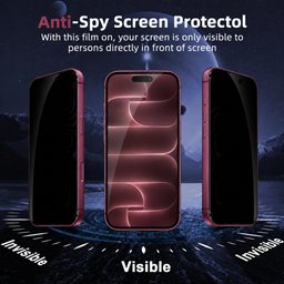 حماية شاشة آيفون 18 برو ماكس بتقنية الخصوصية مع أداة تثبيت iPhone 18 Pro Max Privacy Screen Protector with Installation Kit
