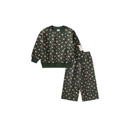 طقم سويتشيرت للأطفال بنقشة - أخضر كاكي (2-8 سنوات) Kids' Patterned Sweatshirt Set - Khaki Green (2-8 Years)