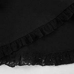 تونيك أسود أنيق بياقة مكشكشة وتفاصيل الدانتيل Black Tunic