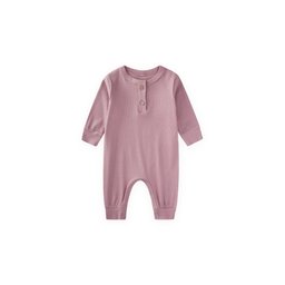 تولوم مضلع بأساور للأطفال 0-3 سنوات - ليلكي Ribbed Cuff Baby Romper 0-3 Years - Lilac