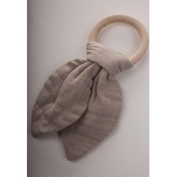 عضاضة أسنان من قماش الموسلين والخشب الطبيعي - VİZON Wooden Muslin Teether - VİZON