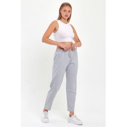 بنطلون رياضي نسائي كلاسيكي بجيب - رمادي Women's Classic Pocketed Sweatpants - Grey