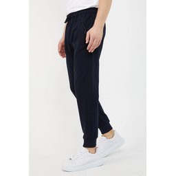 طقم بناطيل رياضية رجالية 3 قطع أسود-كحلي-فحمي مع أساور وأطراف بسحاب Men's 3-Pack Black-Navy-Anthracite Joggers with Ribbed Cuffs and Zipper Details
