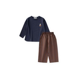 طقم أطفال موسمي بجيب - كحلي (2-8 سنوات) Kids' Seasonal Pocketed Set - Navy Blue (2-8 Years)